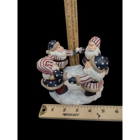 VTG USA Santa Candle Holder Patriotic Christmas 2002 Home Interiors Americana - Picture 4 of 12